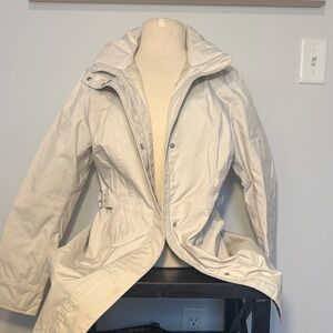 The North Face Women's Cream Trench Coat with Waist Buckles